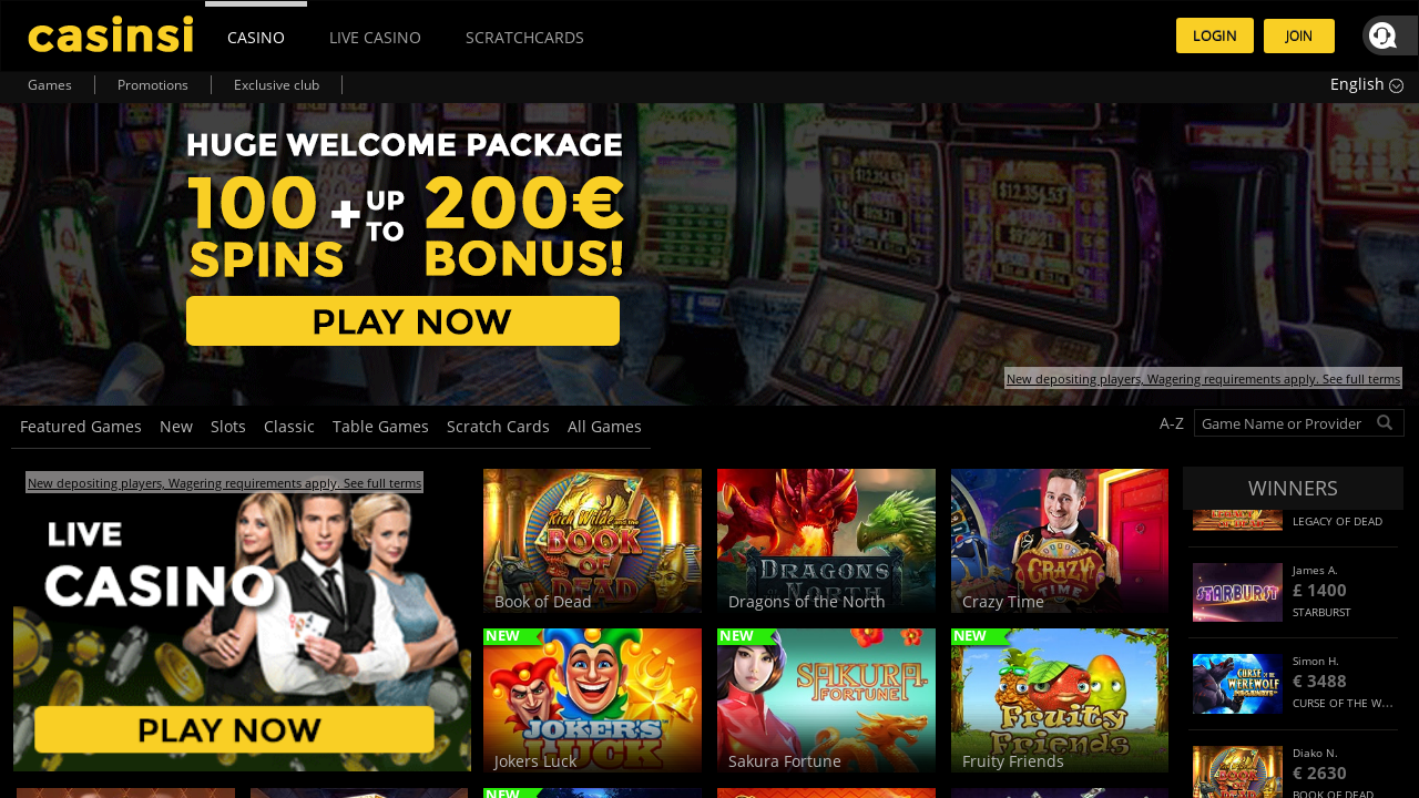 Casinsi review Screenshot Casinsi review Screenshot