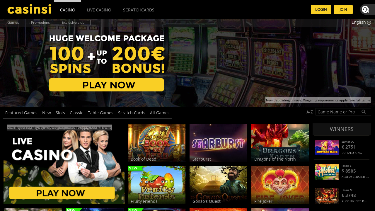 Casinsi review Screenshot Casinsi review Screenshot