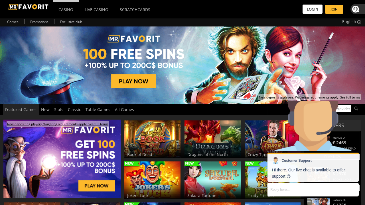 MRFAVORIT Casino review Screenshot MRFAVORIT Casino review Screenshot