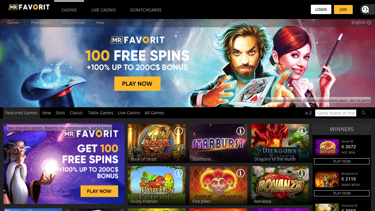 MRFAVORIT Casino review Screenshot MRFAVORIT Casino review Screenshot