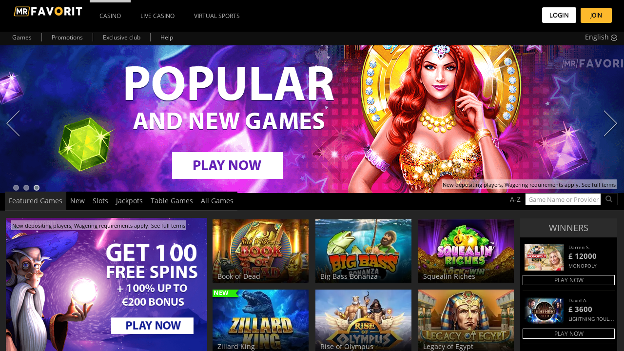 MRFAVORIT Casino review Screenshot MRFAVORIT Casino review Screenshot