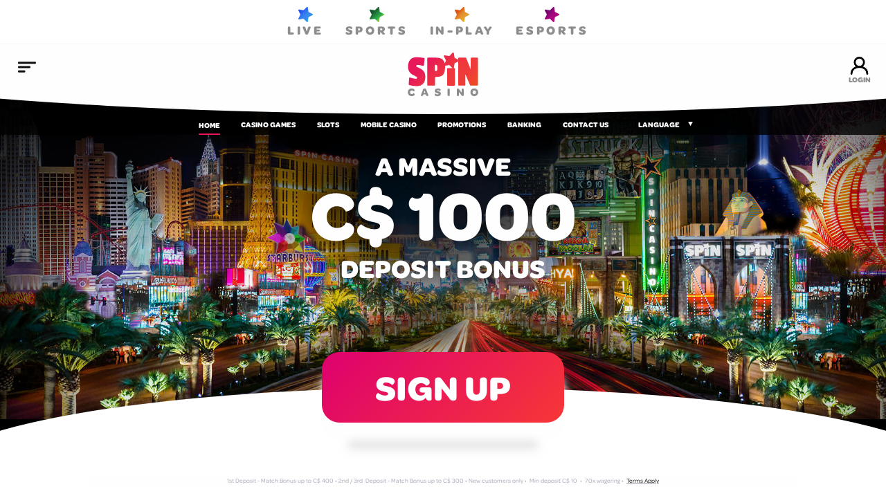 Spin Casino review Screenshot Spin Casino review Screenshot