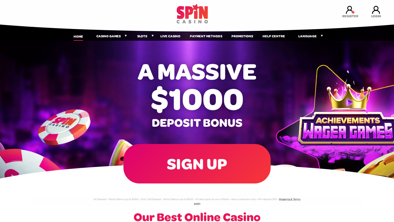 Spin Casino review Screenshot