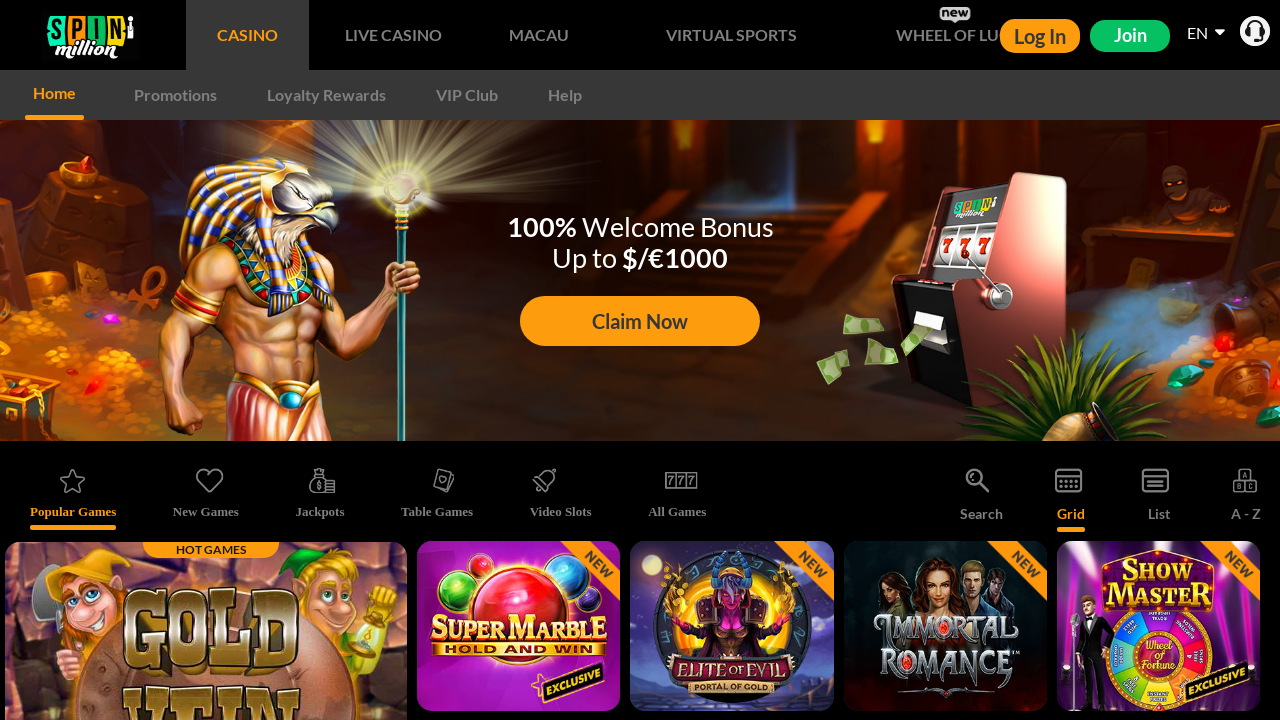 Spin Million review Screenshot Spin Million review Screenshot