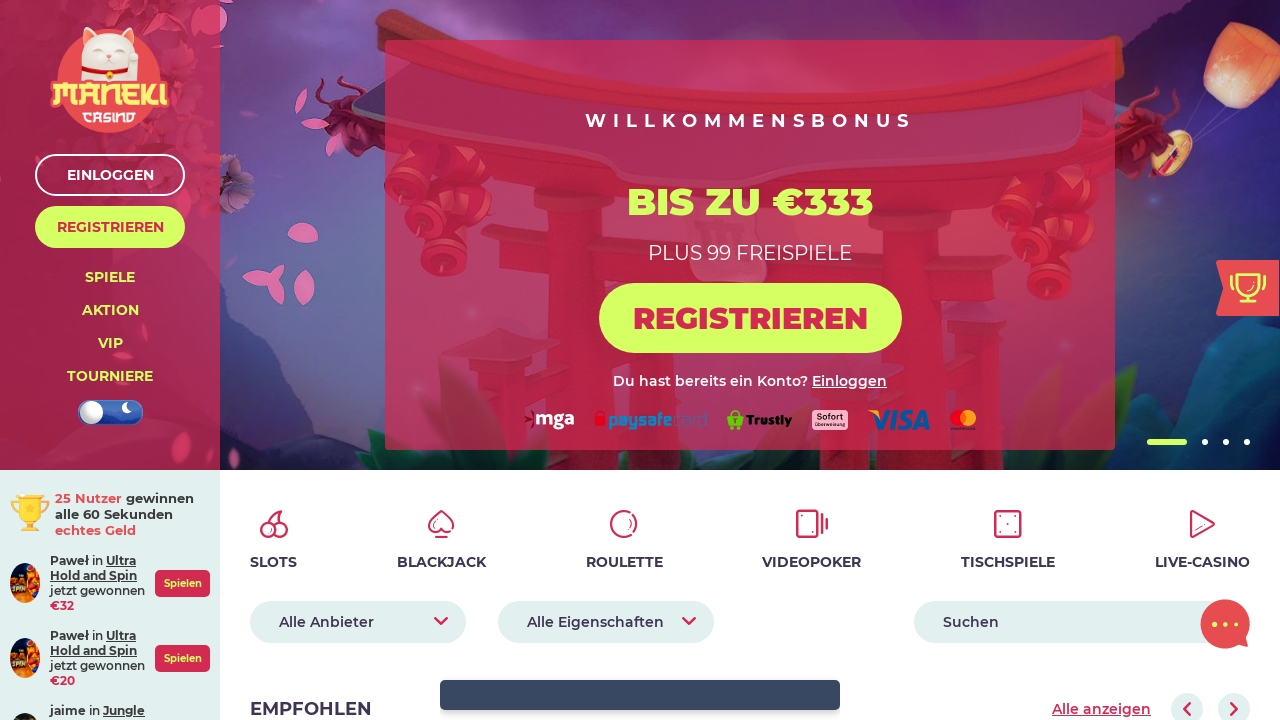 Maneki Casino review Screenshot Maneki Casino review Screenshot