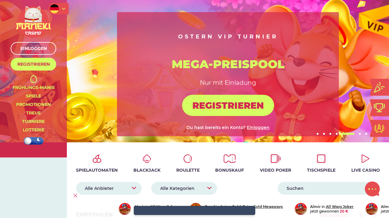 Maneki Casino review Screenshot Maneki Casino review Screenshot