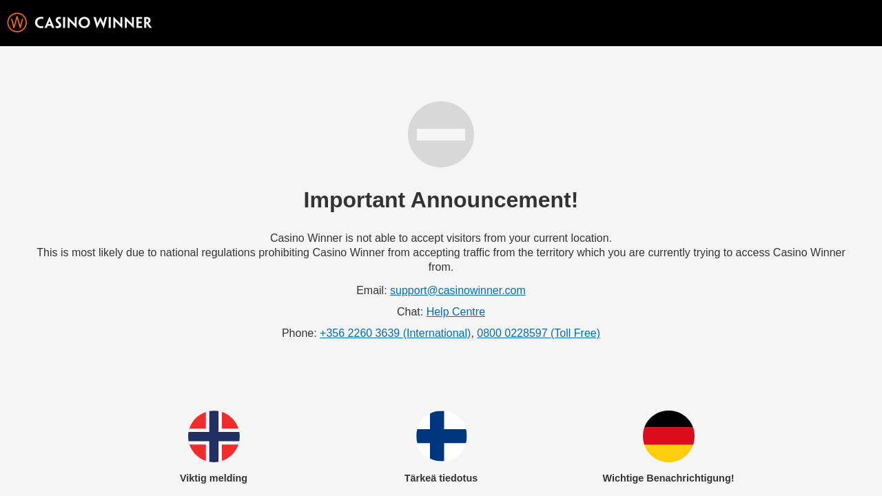Casino Winner review Screenshot Casino Winner review Screenshot