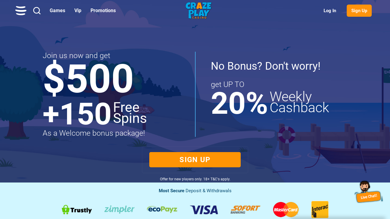 Crazeplay Casino review Screenshot Crazeplay Casino review Screenshot