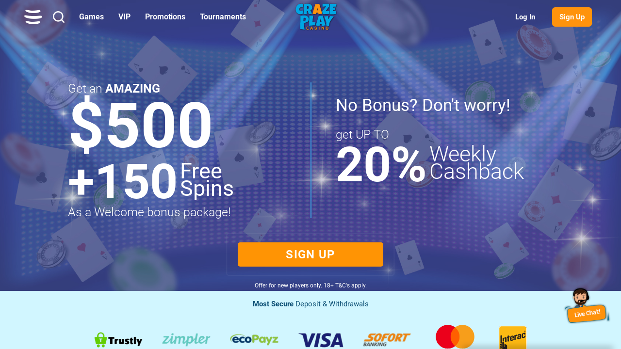 Crazeplay Casino review Screenshot Crazeplay Casino review Screenshot