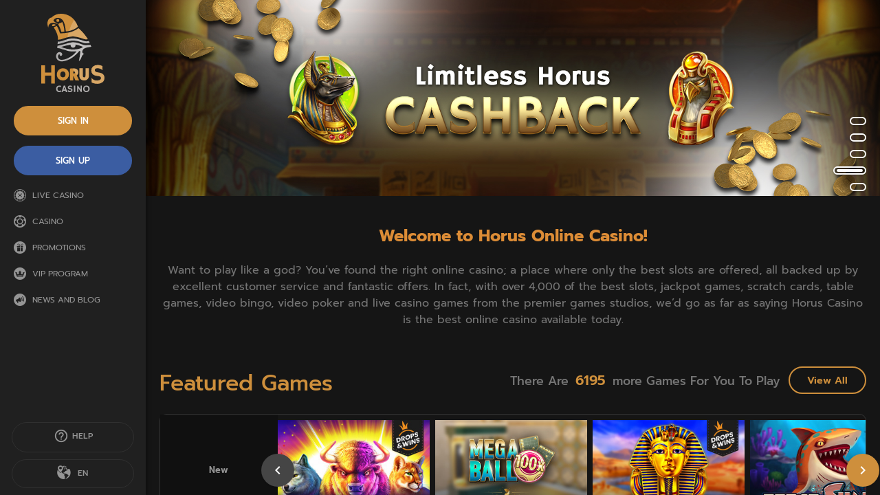 Horus Casino review Screenshot Horus Casino review Screenshot
