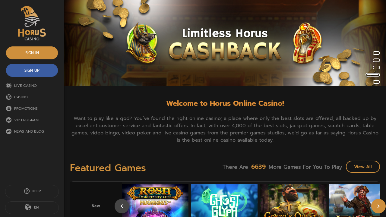 Horus Casino review Screenshot Horus Casino review Screenshot