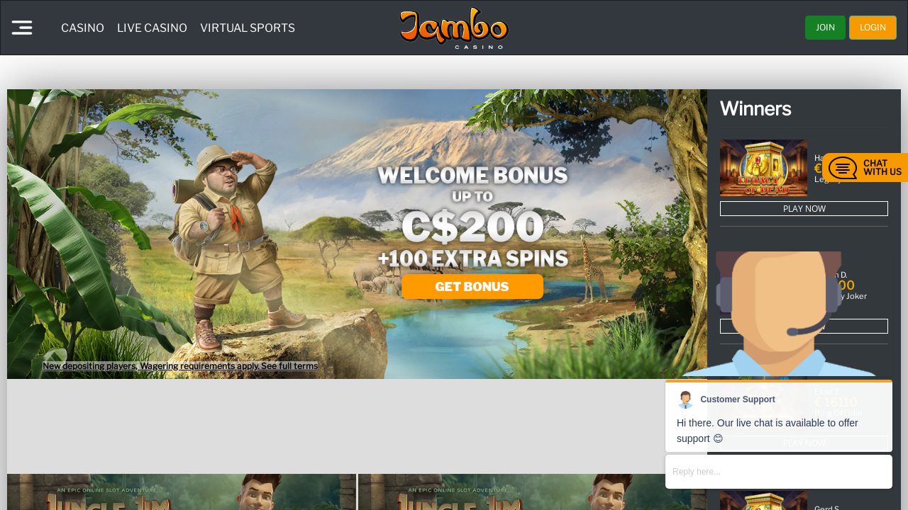 Jambo Casino review Screenshot Jambo Casino review Screenshot
