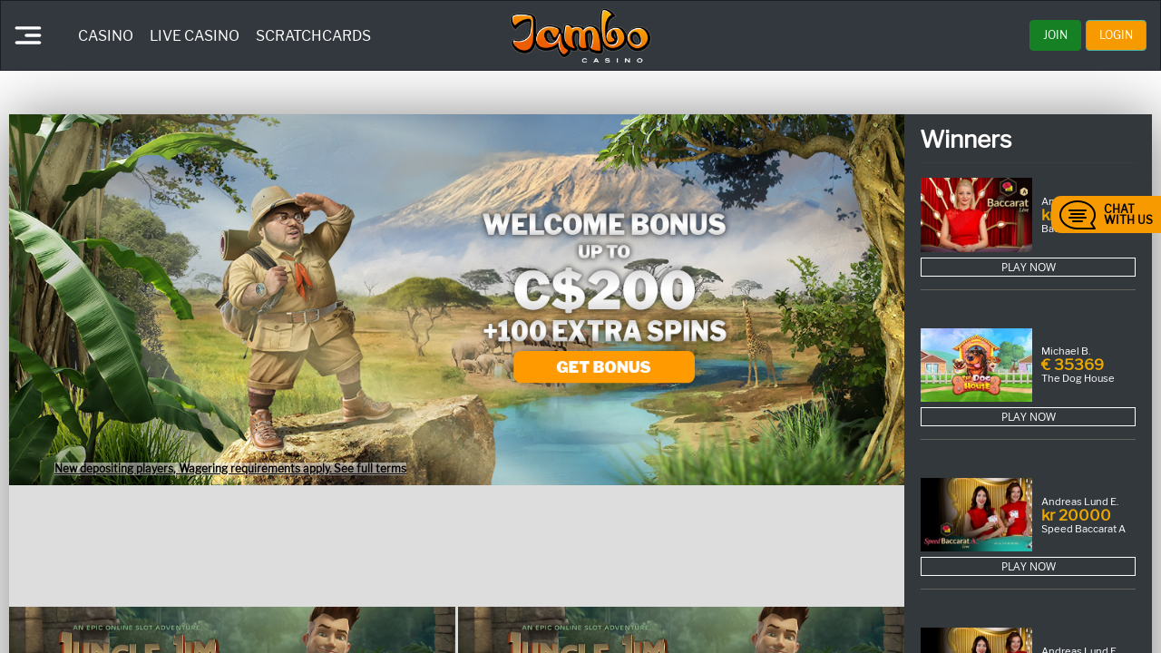 Jambo Casino review Screenshot Jambo Casino review Screenshot