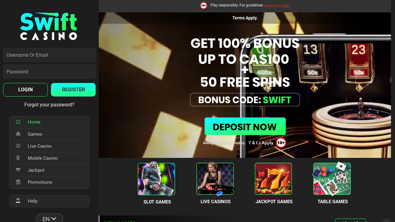 Swift Casino review Screenshot Swift Casino review Screenshot