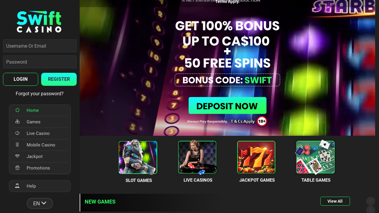 Swift Casino review Screenshot Swift Casino review Screenshot
