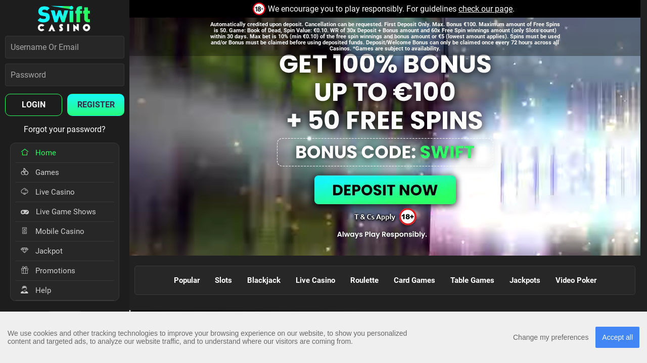 Swift Casino review Screenshot Swift Casino review Screenshot