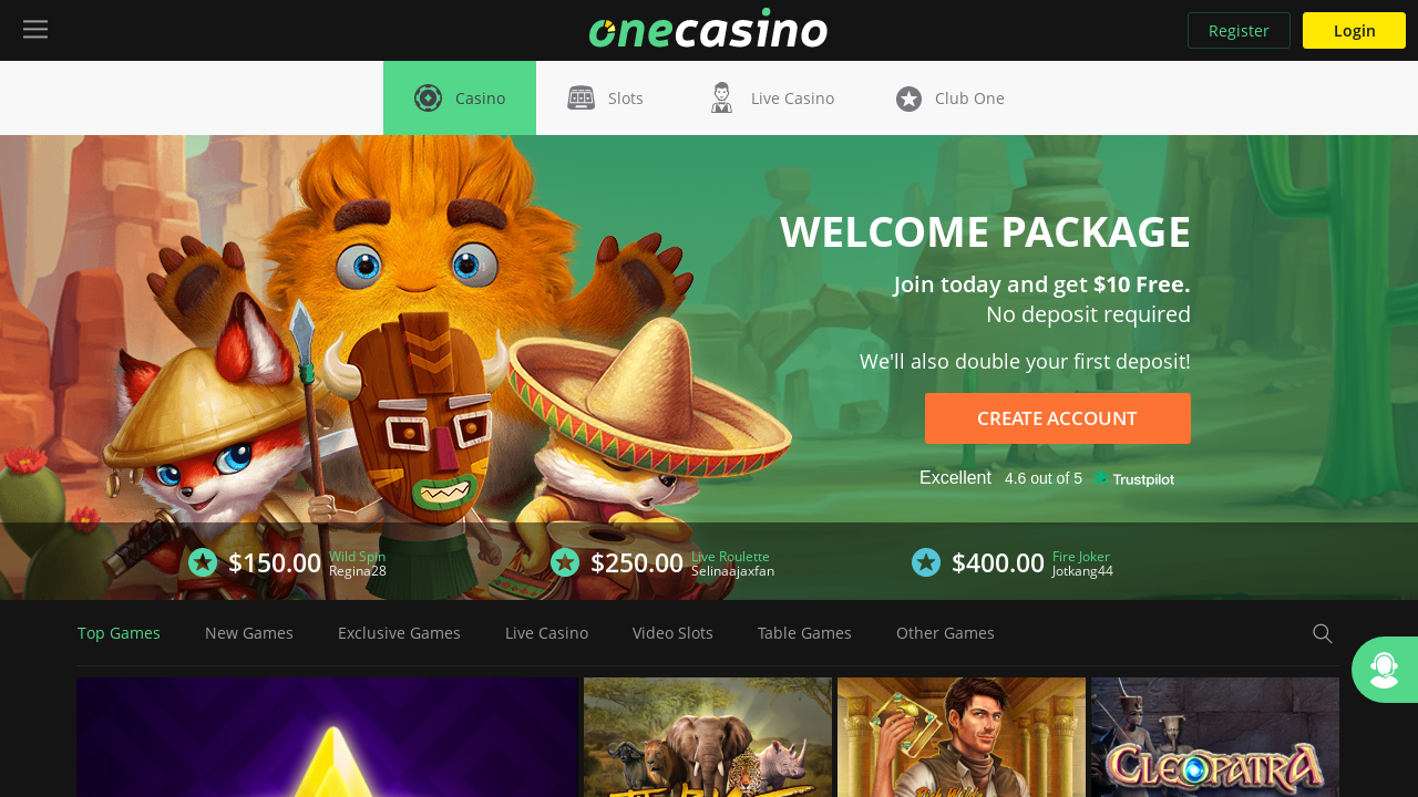 One Casino review Screenshot One Casino review Screenshot