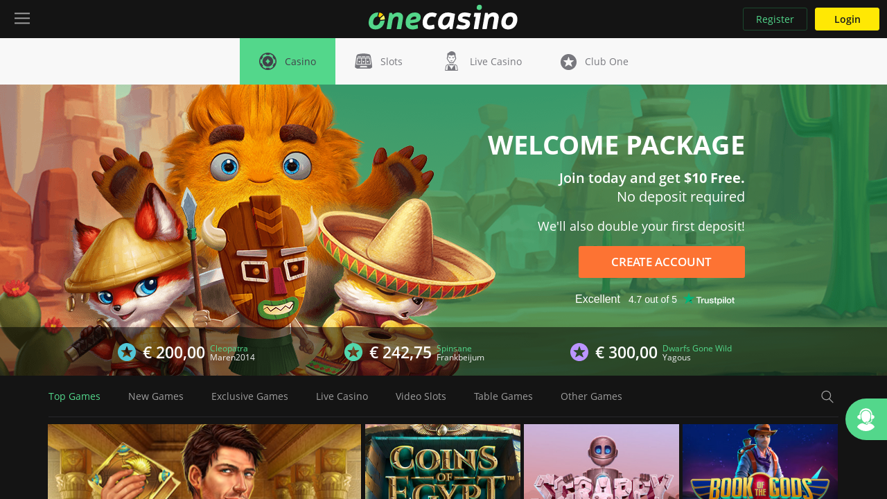 One Casino review Screenshot One Casino review Screenshot