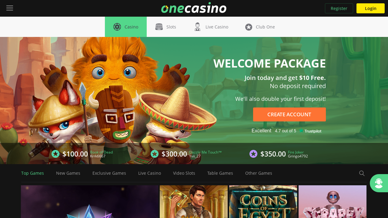 One Casino review Screenshot One Casino review Screenshot