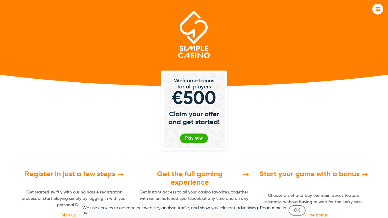Simple Casino review Screenshot Simple Casino review Screenshot