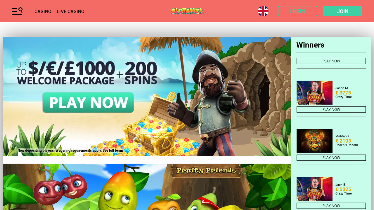 Slotanza review Screenshot Slotanza review Screenshot