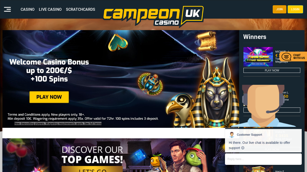 CampeonUK Casino review Screenshot CampeonUK Casino review Screenshot