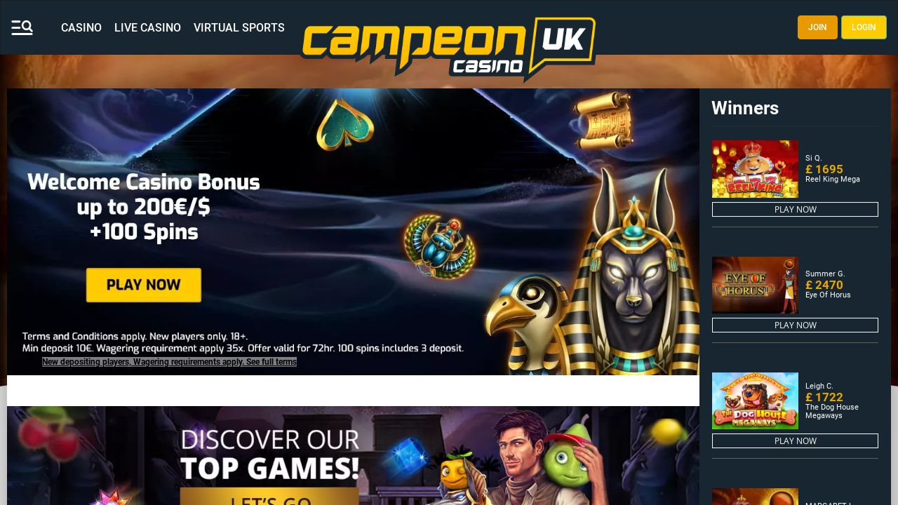 CampeonUK Casino review Screenshot CampeonUK Casino review Screenshot