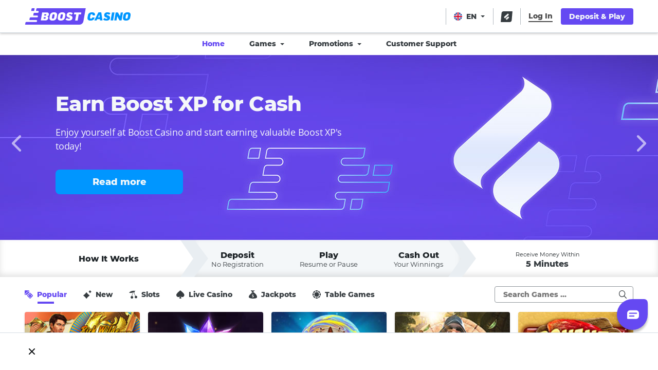 Boost Casino review Screenshot Boost Casino review Screenshot