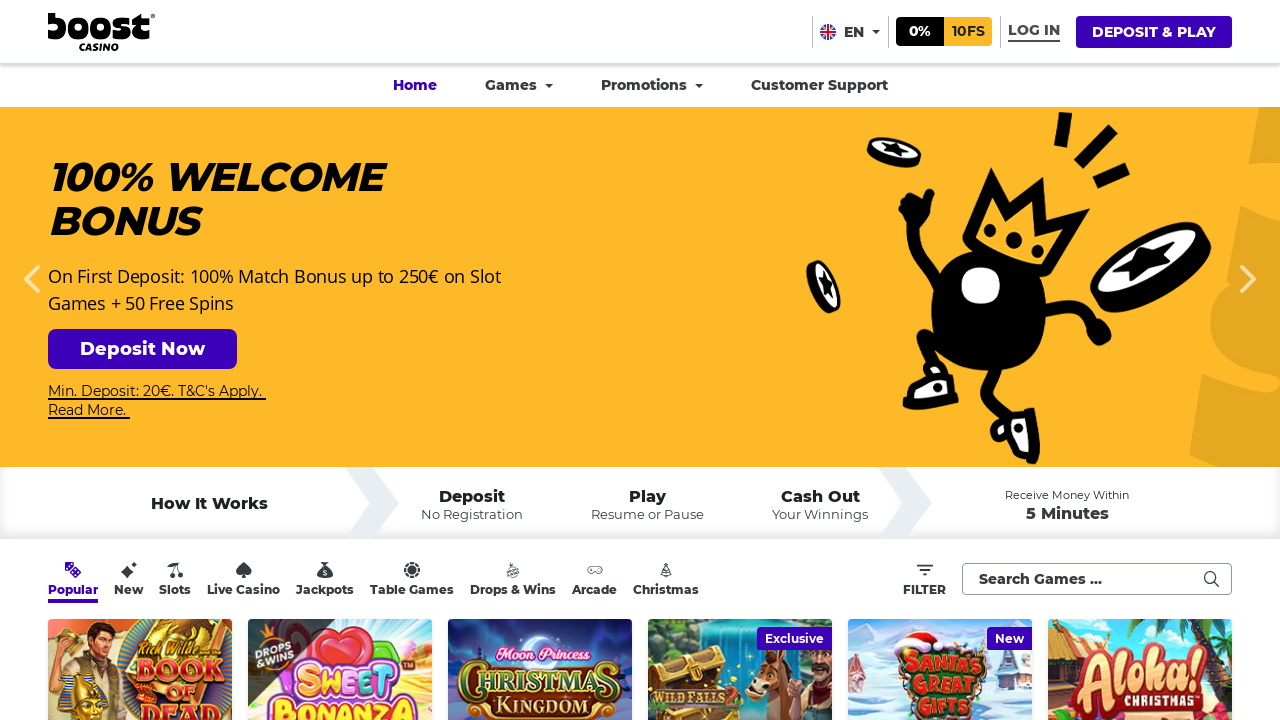 Boost Casino review Screenshot Boost Casino review Screenshot