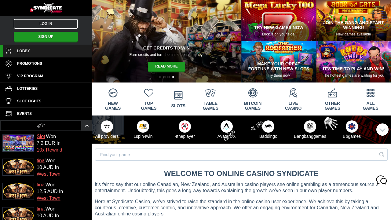 Syndicate Casino review Screenshot Syndicate Casino review Screenshot