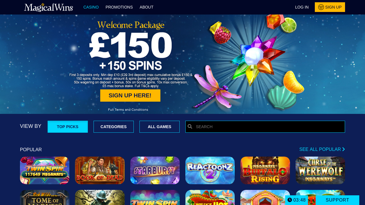 Magical Wins review Screenshot Magical Wins review Screenshot