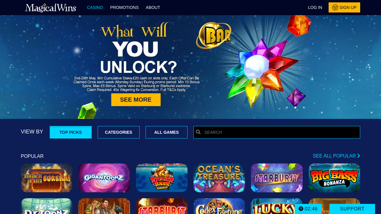 Magical Wins review Screenshot Magical Wins review Screenshot