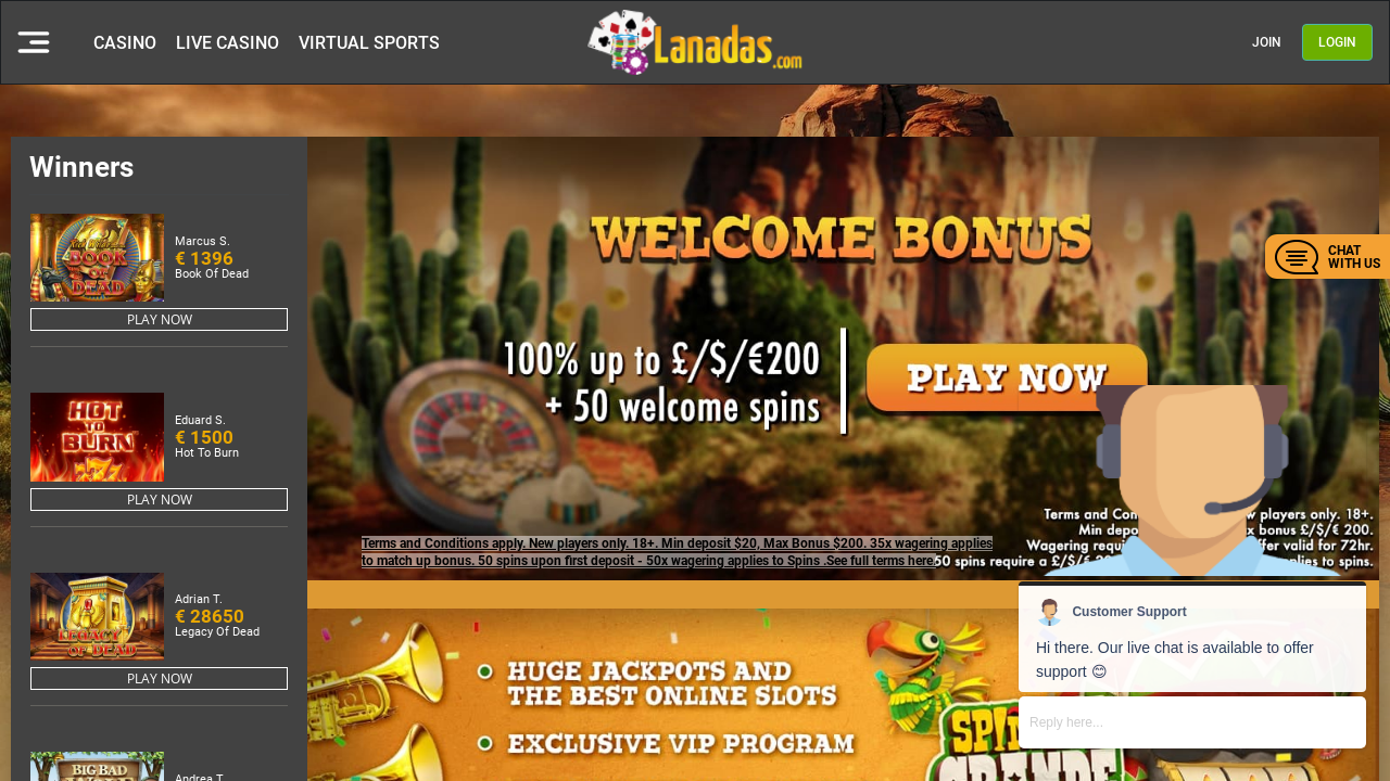Lanadas Casino review Screenshot Lanadas Casino review Screenshot