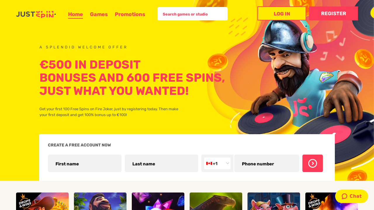JustSpin review Screenshot JustSpin review Screenshot