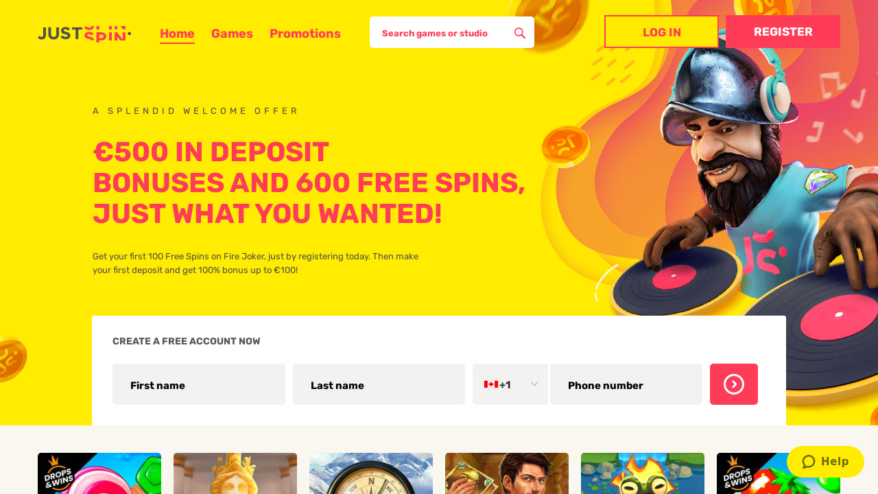 JustSpin review Screenshot JustSpin review Screenshot