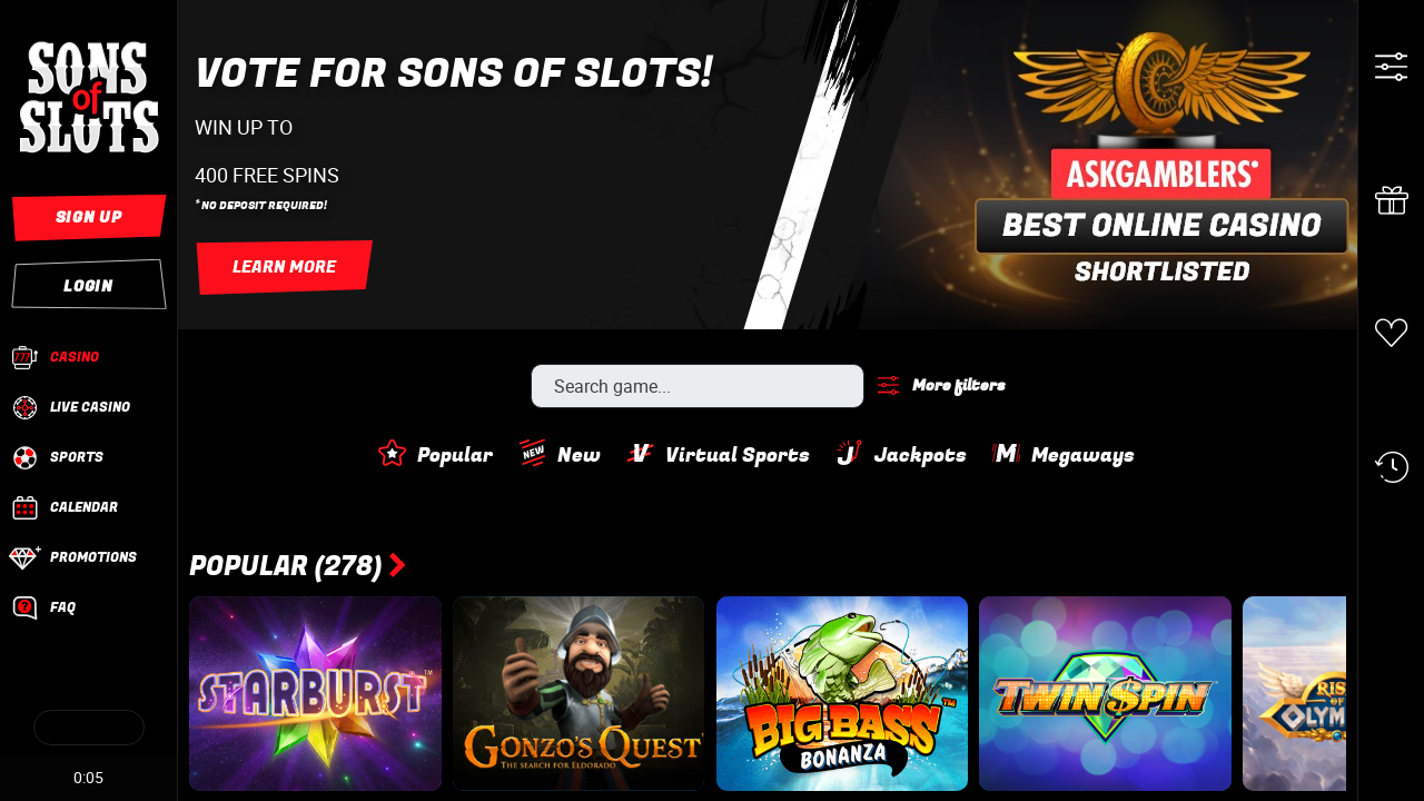 SonsOfSlots review Screenshot SonsOfSlots review Screenshot