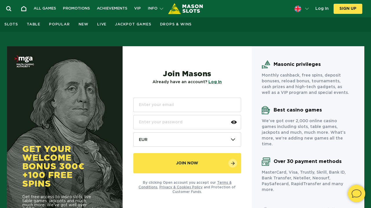 Mason Slots review Screenshot Mason Slots review Screenshot
