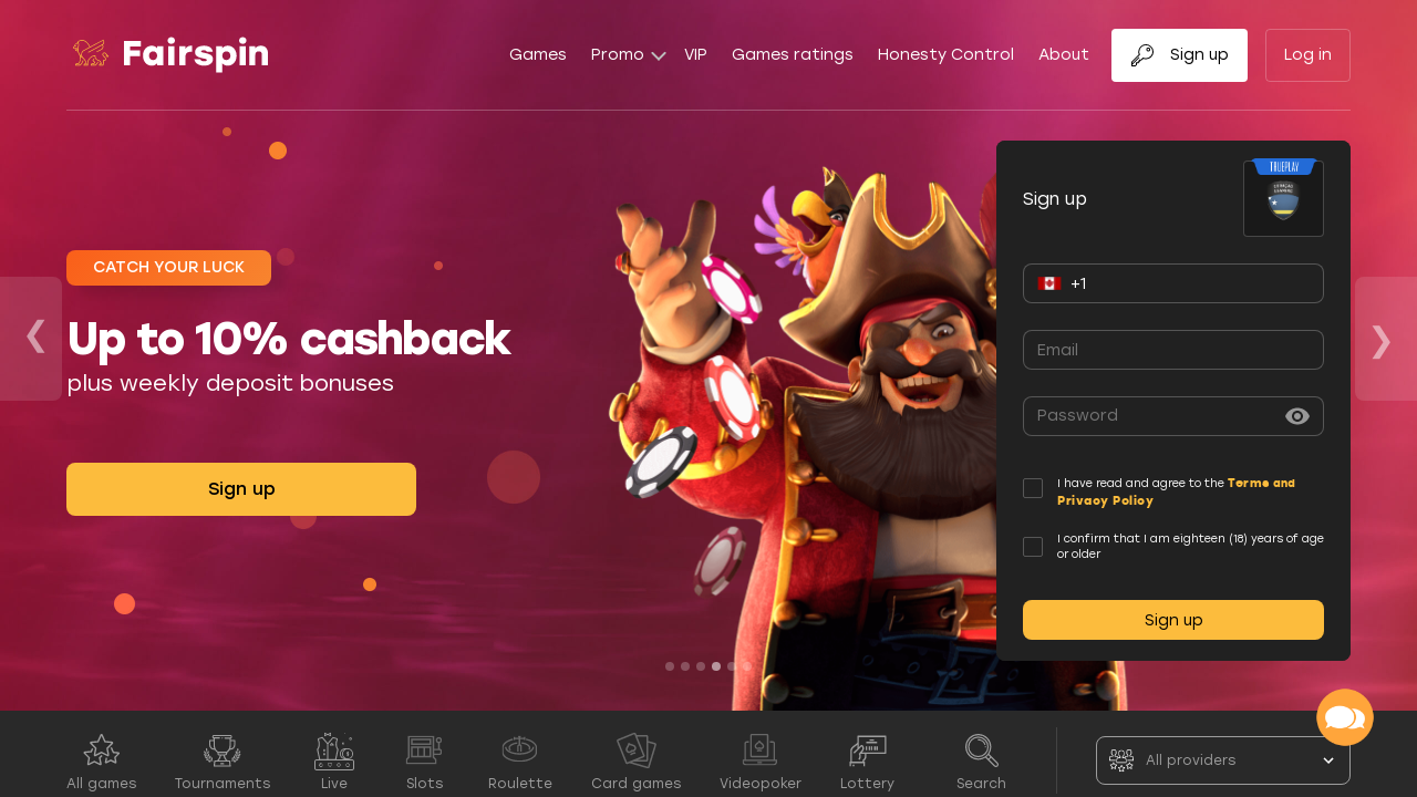 Fairspin Casino review Screenshot Fairspin Casino review Screenshot