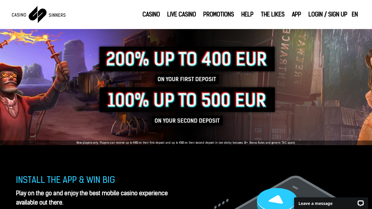 Casino Sinners review Screenshot Casino Sinners review Screenshot