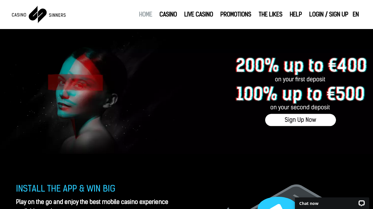 Casino Sinners review Screenshot Casino Sinners review Screenshot