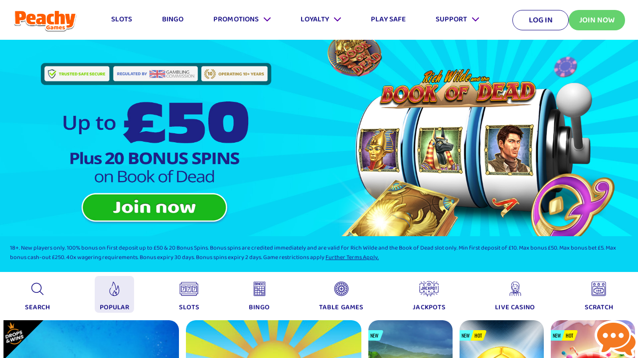Peachy Games Casino review Screenshot Peachy Games Casino review Screenshot