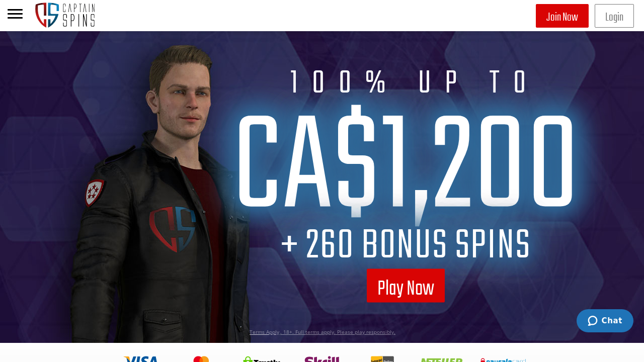 Captain Spins review Screenshot Captain Spins review Screenshot
