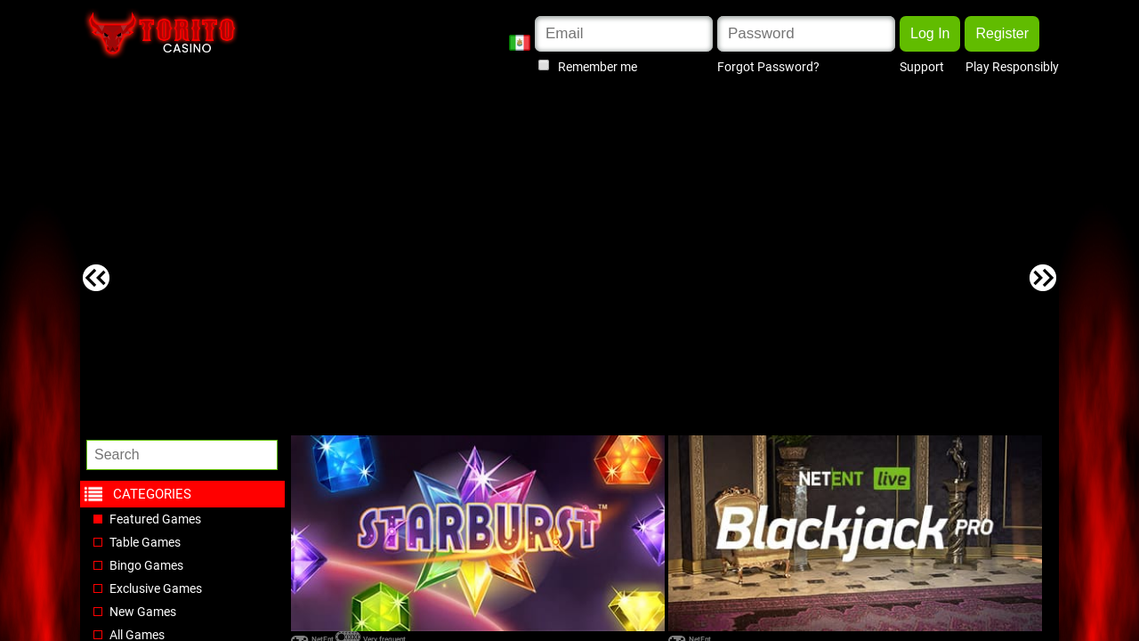 Torito Casino review Screenshot Torito Casino review Screenshot