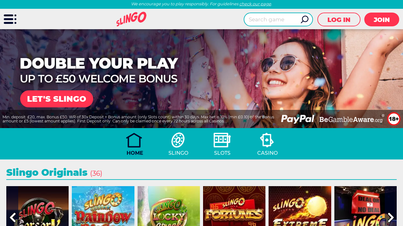Slingo Casino review Screenshot Slingo Casino review Screenshot