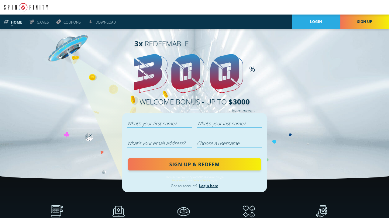 Spinfinity Casino review Screenshot Spinfinity Casino review Screenshot