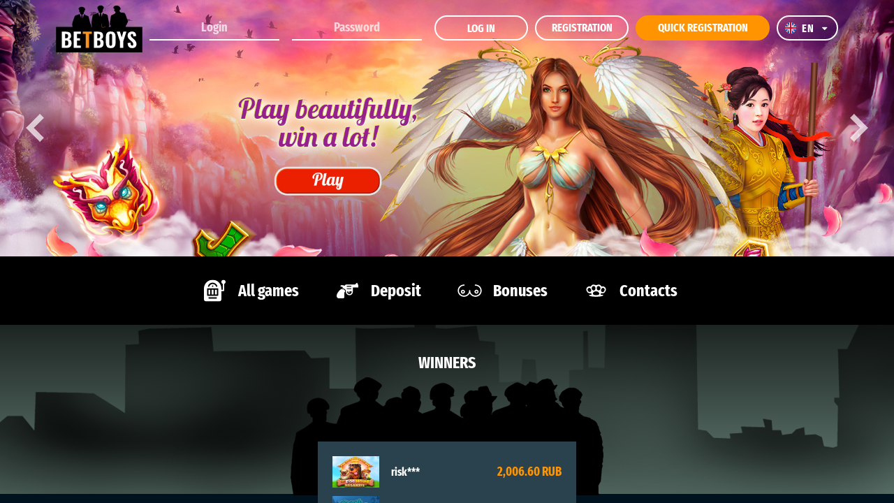 Betboys Casino review Screenshot Betboys Casino review Screenshot