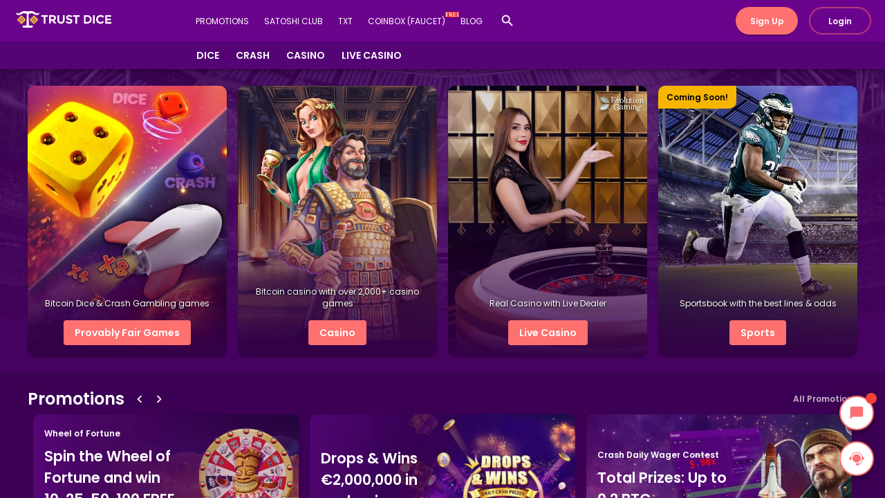 Trust Dice Casino review Screenshot Trust Dice Casino review Screenshot