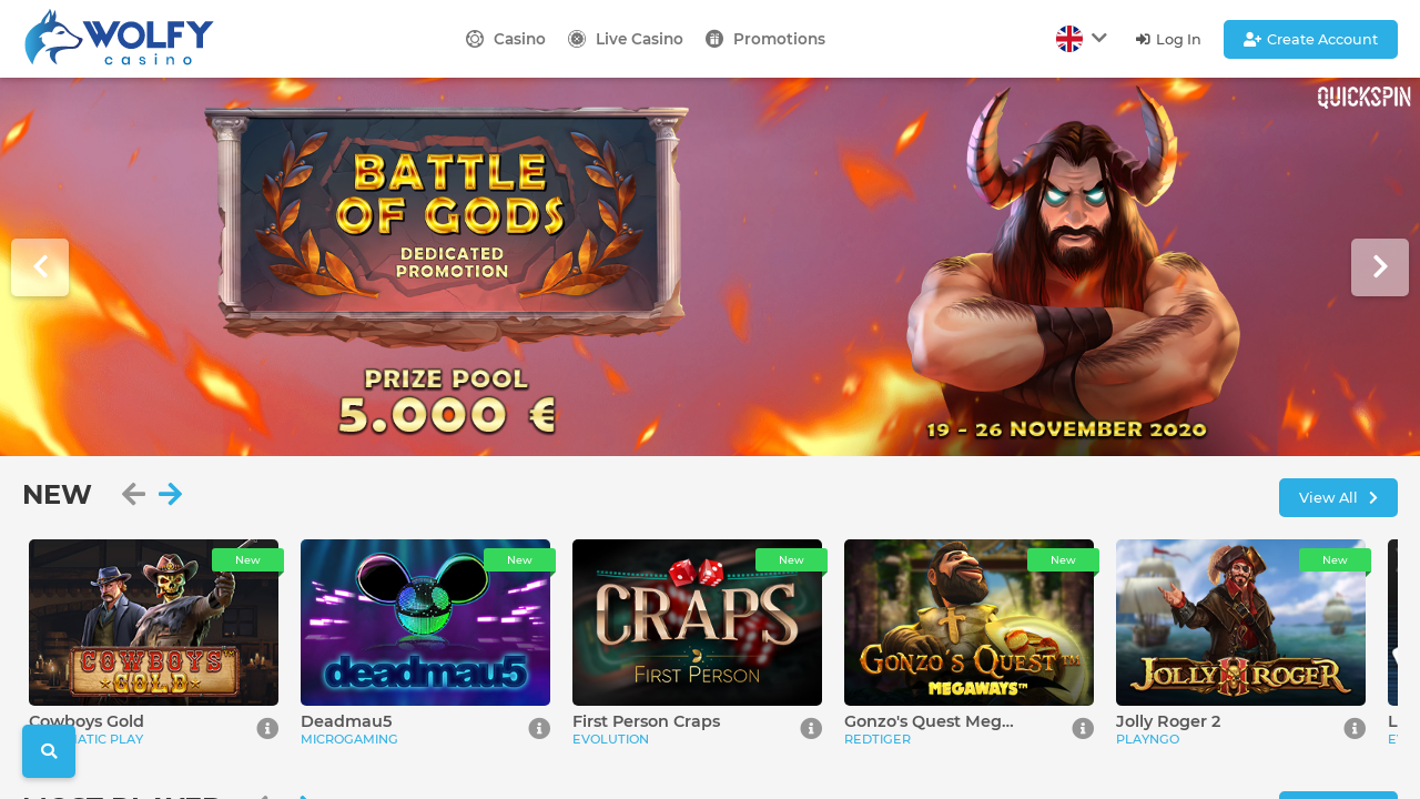 Wolfy Casino review Screenshot Wolfy Casino review Screenshot