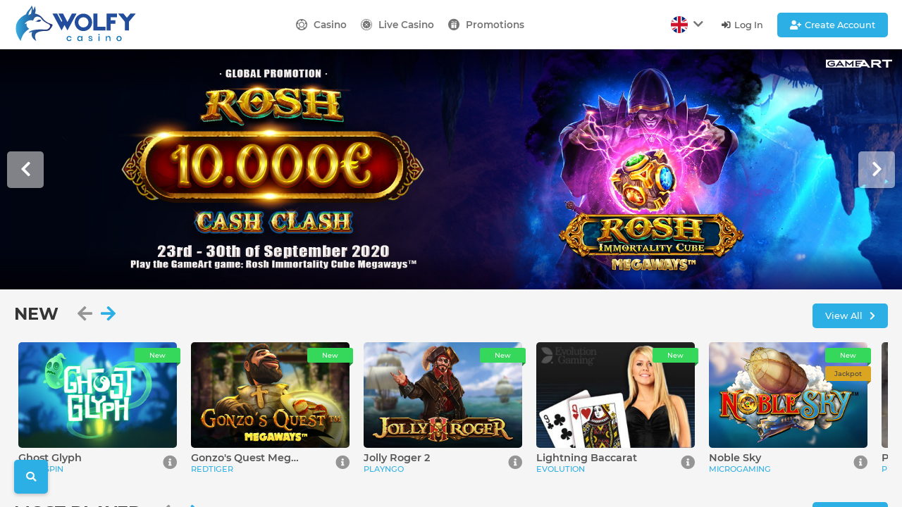 Wolfy Casino review Screenshot Wolfy Casino review Screenshot