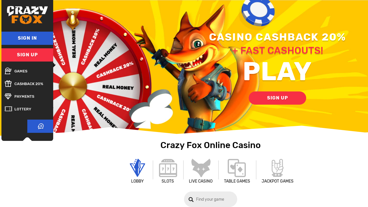 CrazyFox Casino review Screenshot CrazyFox Casino review Screenshot